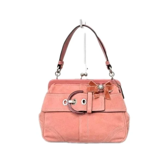 バッグ Coach Pink Suede Kiss Lock mini Bag Rare Rare Coach Pink Suede Kiss Lock Mini Bag | eBay